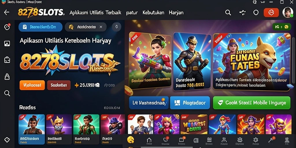 Screenshot utama 8278SLOTS dengan antarmuka pengguna yang menarik.