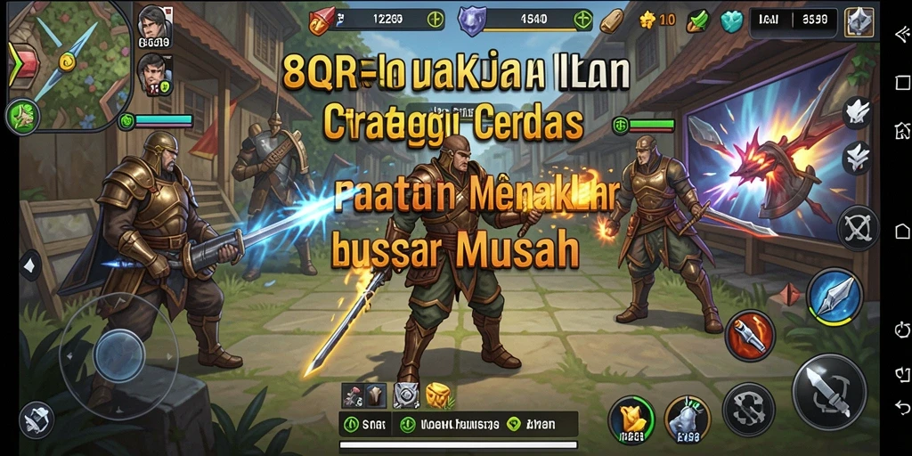 Tangkapan layar gameplay 8QR menampilkan pertempuran strategi yang mendebarkan.