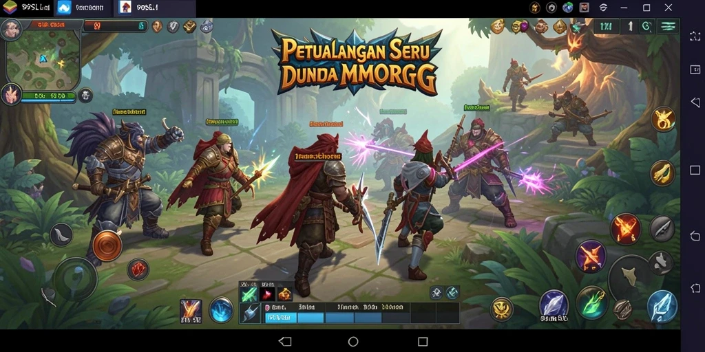 Tangkapan layar menampilkan aksi pertarungan epik di dunia MMORPG.