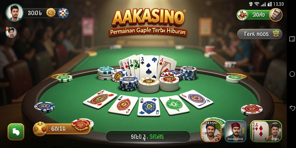 Tampilan gameplay Gaple yang seru dan menantang di AAKASINO.