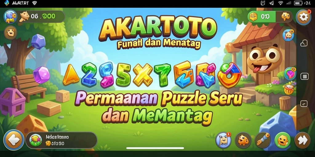 Tampilan gameplay AKARTOTO dengan puzzle yang menantang dan menarik.