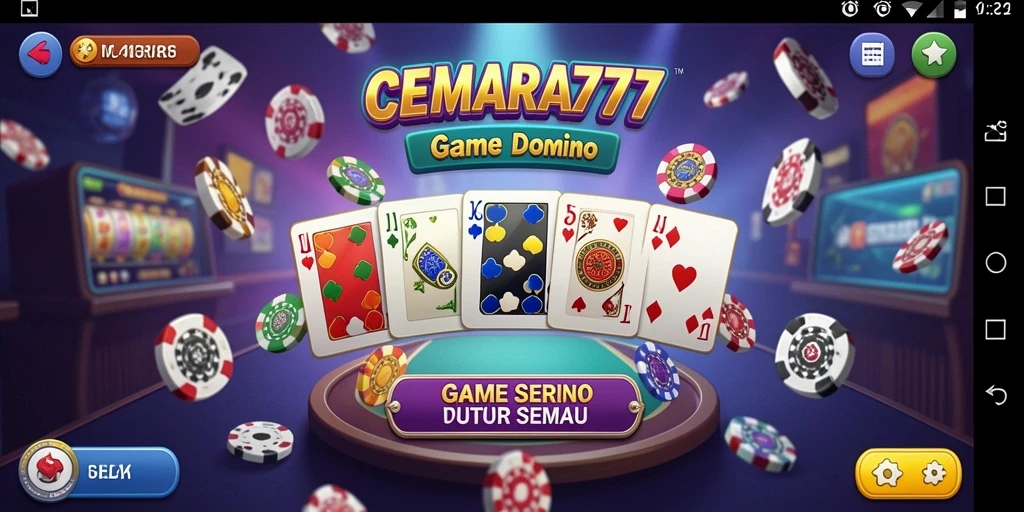 Tampilan utama gameplay seru CEMARA777 saat bermain Domino.