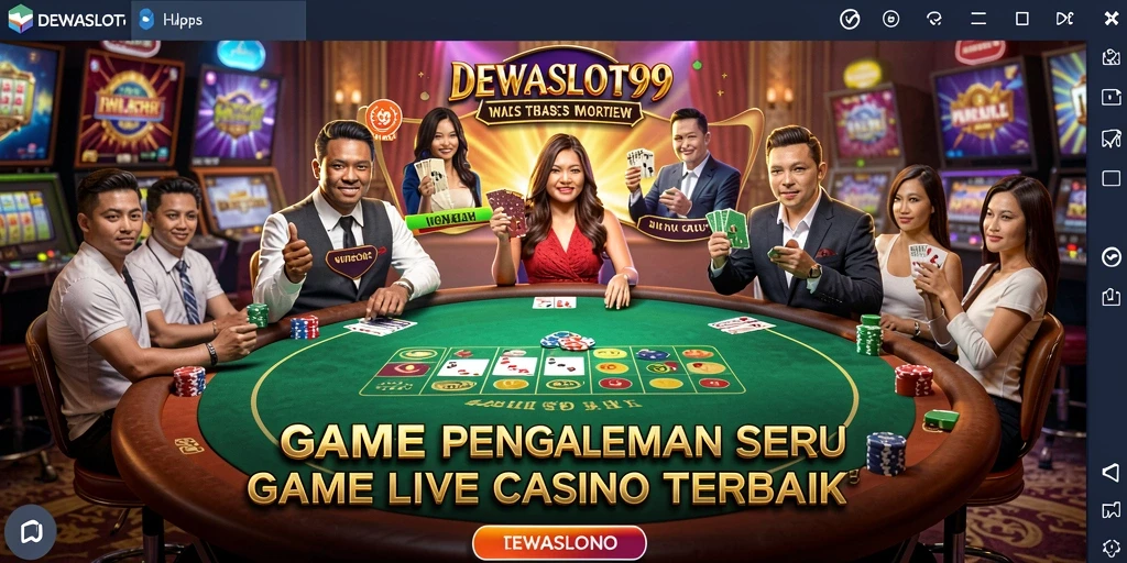 Tampilan gameplay DEWASLOT99 dengan dealer live yang interaktif dan menarik.