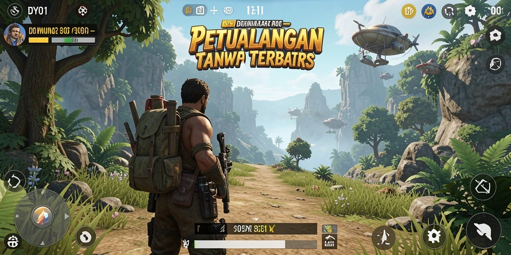 Tampilan gameplay DY01 yang menakjubkan di dunia terbuka.