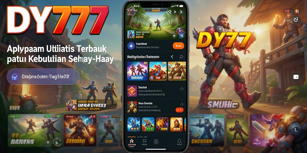 Tampilan utama DY777 dengan fitur-fitur utilitas yang lengkap.