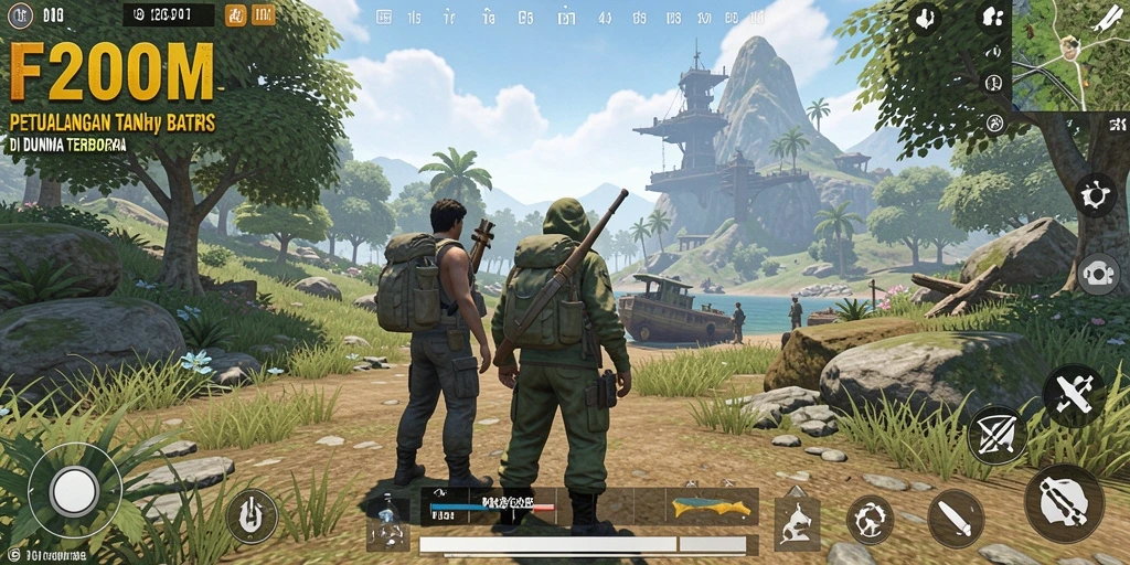 Tampilan gameplay F200M yang memukau dalam dunia terbuka.