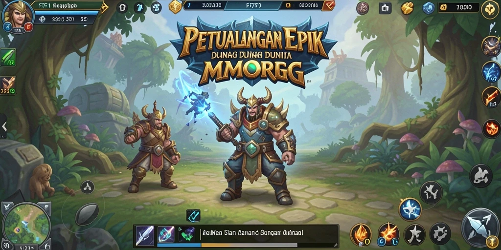 Screenshot gameplay F7F7 menunjukkan dunia MMORPG yang luas dan menarik.