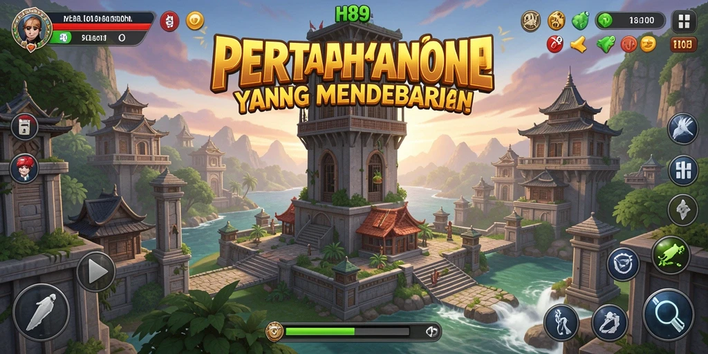 Screenshot gameplay H89 menampilkan aksi seru pertahanan menara.