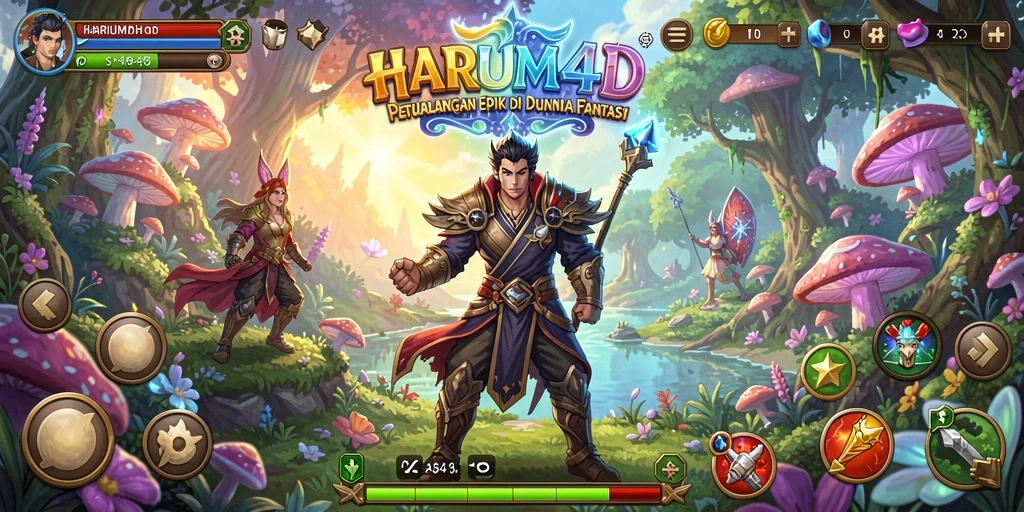 Tampilan gameplay epik HARUM4D menunjukkan pertarungan yang mendebarkan.