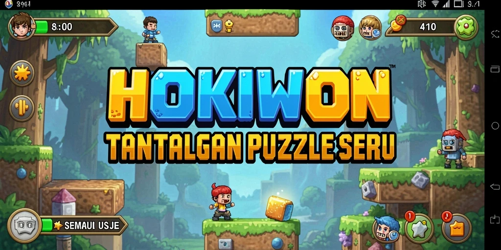Screenshot HOKIWON menunjukkan gameplay puzzle yang menantang dan menarik.