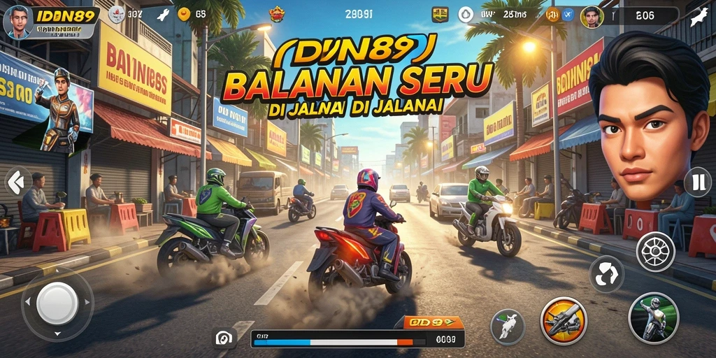Tampilan menarik gameplay balapan IDN89 dengan mobil kustom.