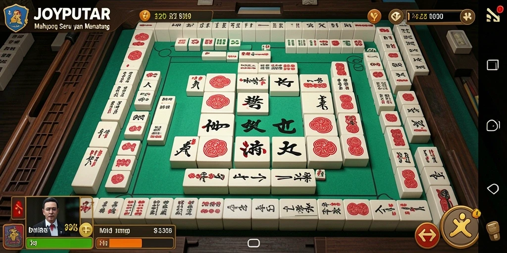 Tangkapan layar utama dari JOYPUTAR menampilkan gameplay Mahjong yang menarik.
