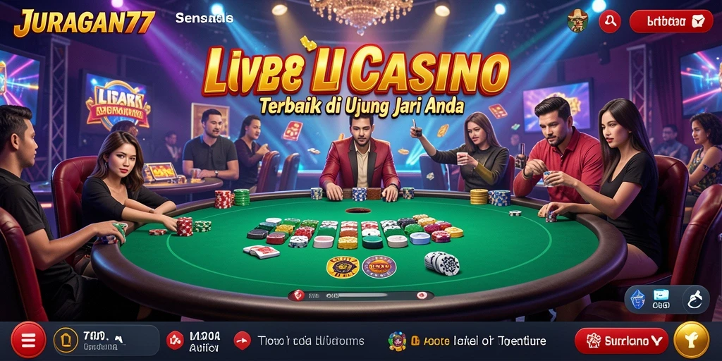 Gameplay JURAGAN77 dengan dealer langsung yang profesional dan interaktif.