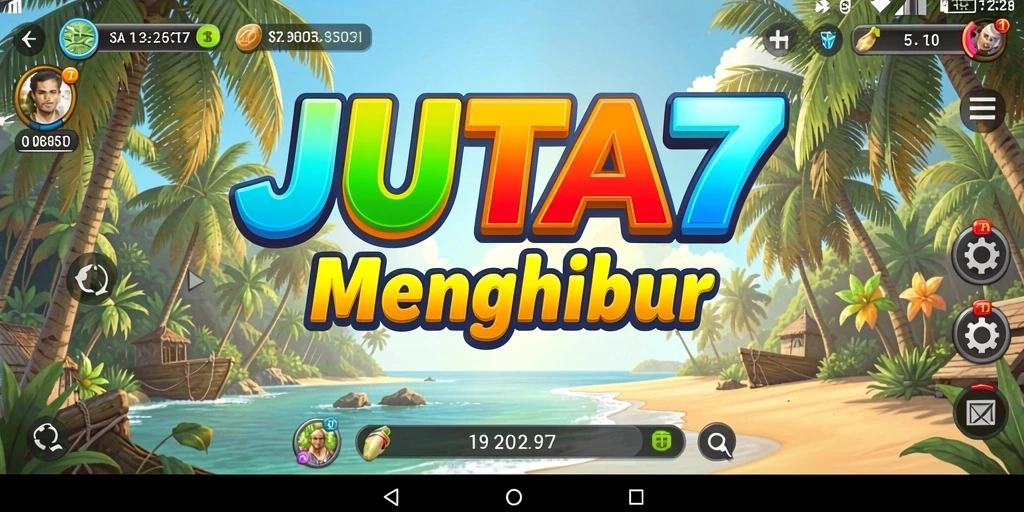 Tampilan gameplay JUTA7 yang penuh warna dan menghibur.