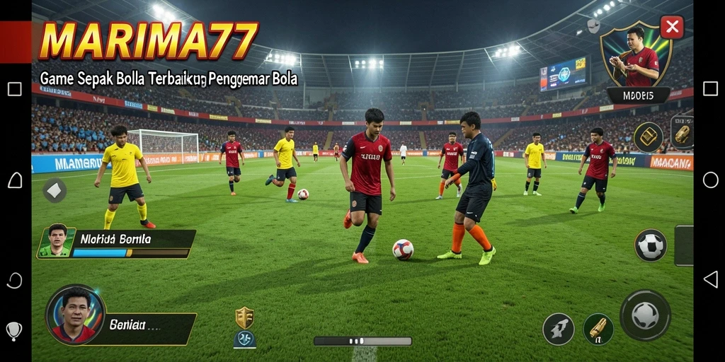 Tampilan permainan sepak bola yang seru dan interaktif di MARIMA77.