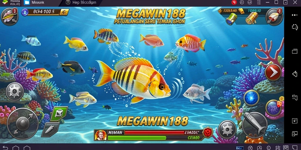 Tampilan gameplay seru MEGAWIN188 dalam Tembak Ikan.