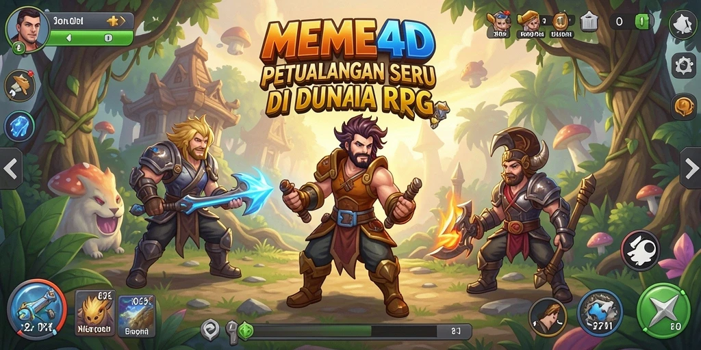 Screenshot menampilkan aksi seru di dalam game RPG MEME4D.