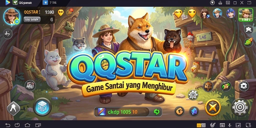 Tangkapan layar gameplay <strong>QQSTAR</strong> dengan suasana santai dan ceria.