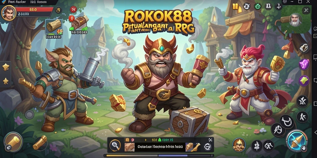Tampilan gameplay ROKOK88 yang penuh aksi dan petualangan.