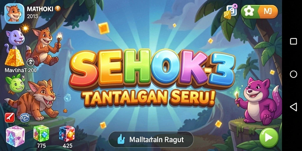 Tampilan gameplay SEHOKI yang mengasyikkan dan penuh warna.