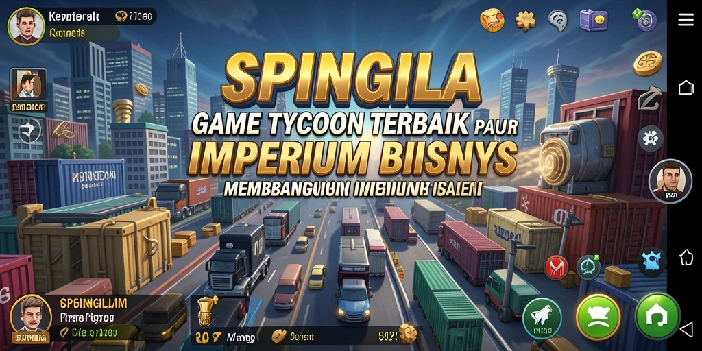 Tampilan gameplay SPINGILA yang menarik dan realistis dalam simulasi bisnis.