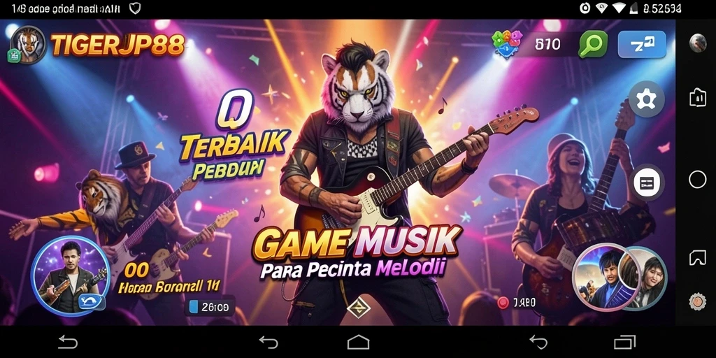 Tampilan gameplay TIGERJP88 menampilkan berbagai tantangan musik yang menyenangkan.
