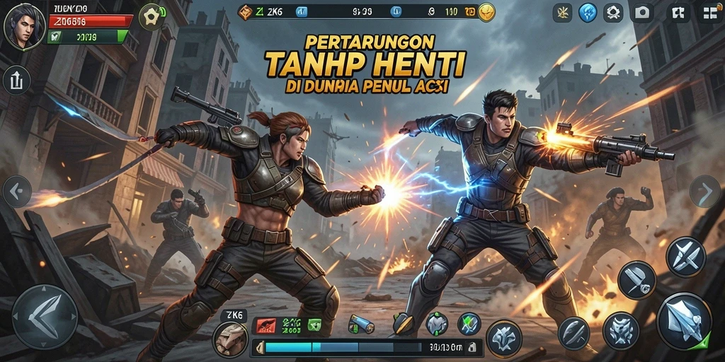 Tangkapan layar utama ZK6 menampilkan aksi mendebarkan dalam pertempuran.